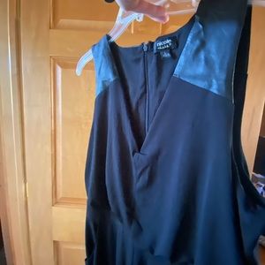 Black jumpsuit with pleather detail